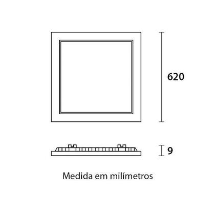 Imagem de Blumenau - Plafon LED Slim 40W 6500k Embutir Quadrado 62cm Alumínio Branco Frio