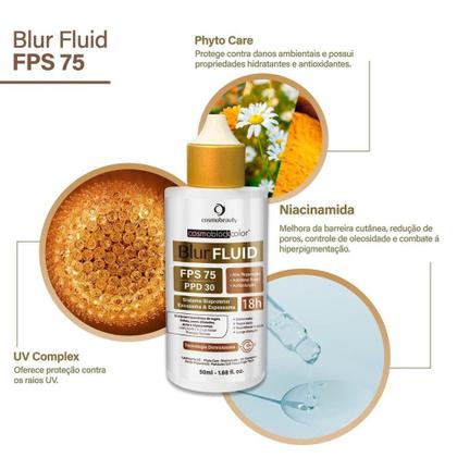 Imagem de Blur Fluid FPS75 Protetor Solar Cosmobeauty cor natural
