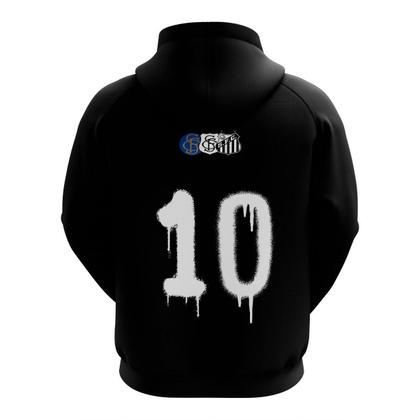 Imagem de Blusa  Agasalho do Santos Sempre Santos com Capuz e Canguru Preta - Oficial