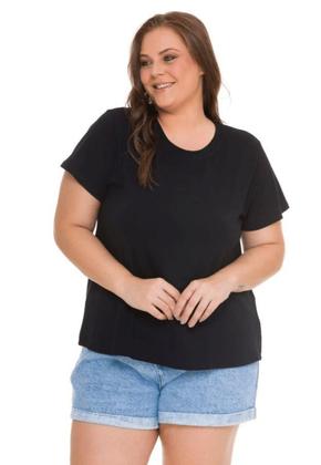 Imagem de Blusa baby look lisa plus size - tshirt