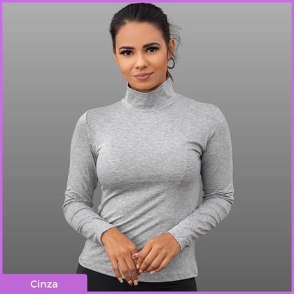 Imagem de Blusa Básica Feminina Gola Alta Frio Inverno Manga Longa