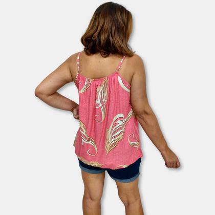 Imagem de Blusa Bata Alça Com Regulagem Viscose Estampada Gg Plus Size