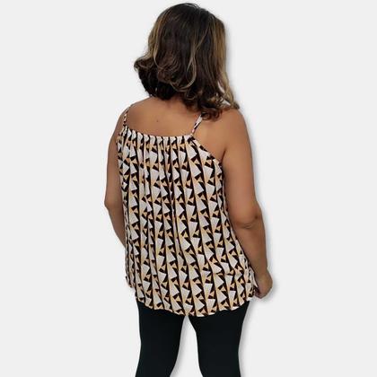 Imagem de Blusa Bata Alça Com Regulagem Viscose Estampada Gg Plus Size
