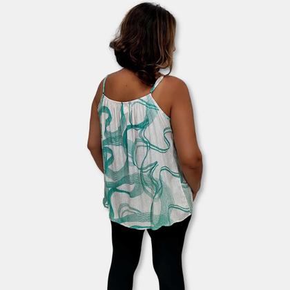 Imagem de Blusa Bata Alça Com Regulagem Viscose Estampada Gg Plus Size