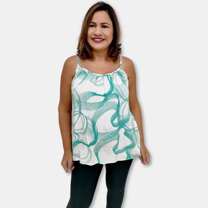 Imagem de Blusa Bata Alça Com Regulagem Viscose Estampada Gg Plus Size