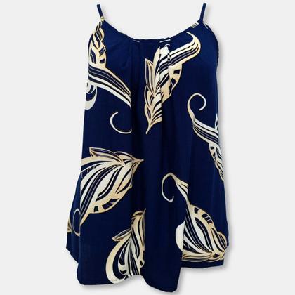 Imagem de Blusa Bata Alça Com Regulagem Viscose Estampada Gg Plus Size