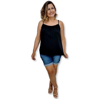 Imagem de Blusa Bata Alça Com Regulagem Viscose Estampada Gg Plus Size