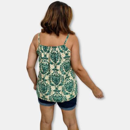 Imagem de Blusa Bata Alça Com Regulagem Viscose Estampada Gg Plus Size