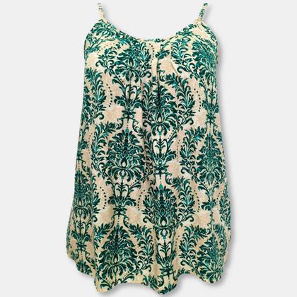 Imagem de Blusa Bata Alça Com Regulagem Viscose Estampada Gg Plus Size