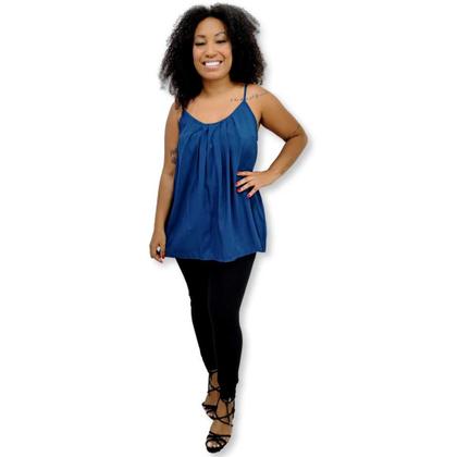 Imagem de Blusa Bata Alça Com Regulagem Viscose Estampada Gg Plus Size