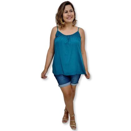 Imagem de Blusa Bata Alça Com Regulagem Viscose Estampada Gg Plus Size
