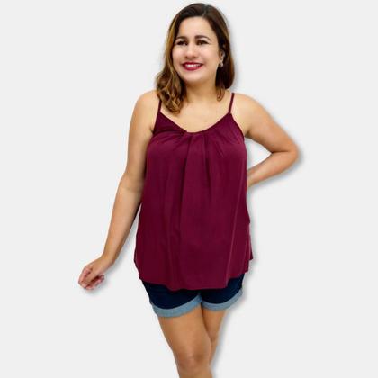 Imagem de Blusa Bata Alça Com Regulagem Viscose Estampada Gg Plus Size