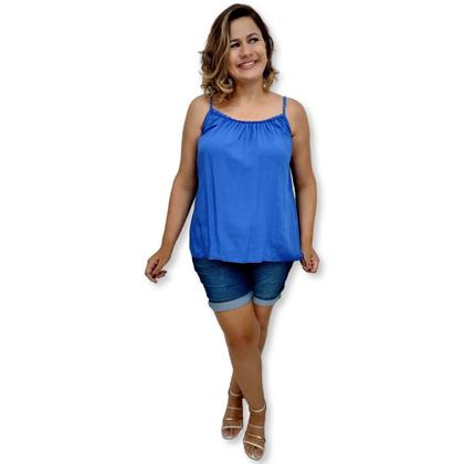 Imagem de Blusa Bata Alça Com Regulagem Viscose Estampada Gg Plus Size