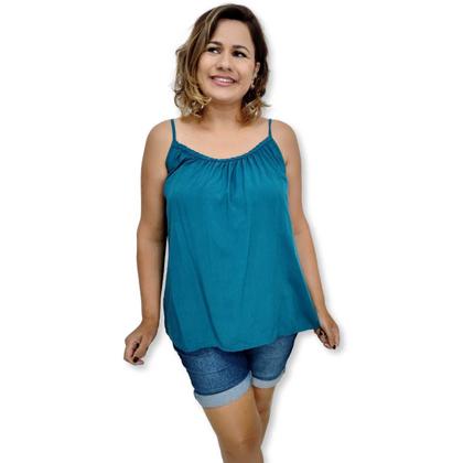 Imagem de Blusa Bata Alça Com Regulagem Viscose Estampada Gg Plus Size