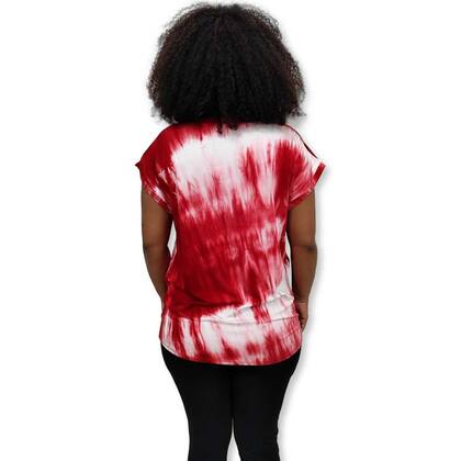 Imagem de Blusa Bata de Malha Manga Curta Tie Dye Strass Coração Gato