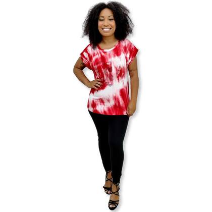 Imagem de Blusa Bata de Malha Manga Curta Tie Dye Strass Coração Gato
