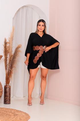 Imagem de Blusa Bata Feminina Capa Estilo Boho Multi Formas Da Moda