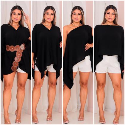 Imagem de Blusa Bata Feminina Capa Estilo Boho Multi Formas Da Moda