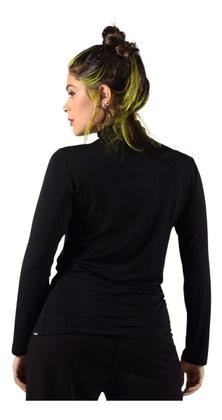 Imagem de Blusa Cacharrel Manga Longa Gola Alta Lisa Basica Feminina