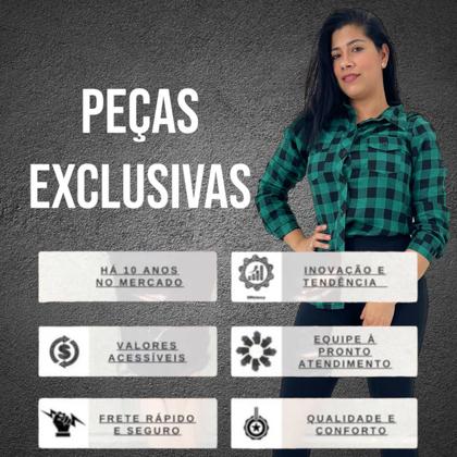 Imagem de Blusa Camisa Xadrez Feminina Manga Longa Festa Junina
