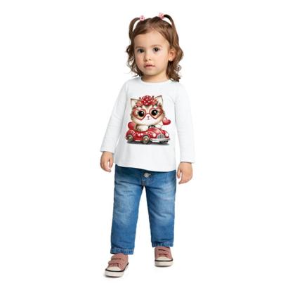 Imagem de Blusa Camiseta Infantil Menina Manga Longa em Meia Malha Kyly
