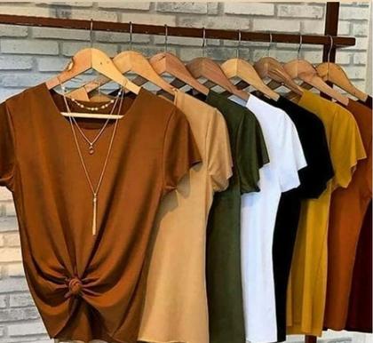 Blusa camiseta manga curta suede G1, G2 e G3 diversas cores - Linda Flor Modas Imagem de Blusa camiseta manga curta suede G1, G2 e G3 diversas cores