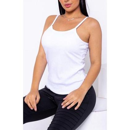 Imagem de Blusa canelado alça fina com bojo tendência feminina