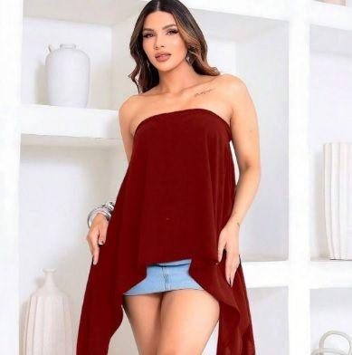 Imagem de Blusa Capa Feminina Elegante Multiformas Fluída Assimétrica Estilo Boho Chic Bata Duna