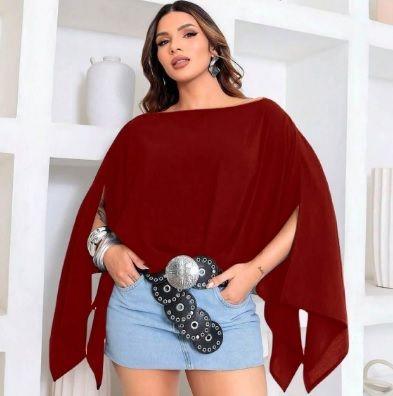 Imagem de Blusa Capa Feminina Elegante Multiformas Fluída Assimétrica Estilo Boho Chic Bata Duna