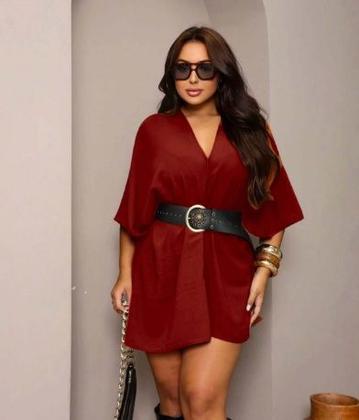 Imagem de Blusa Capa Feminina Elegante Multiformas Fluída Assimétrica Estilo Boho Chic Bata Duna