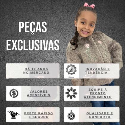 Imagem de Blusa Casaco De Pelinho Menina Infantil Com Botoes Inverno