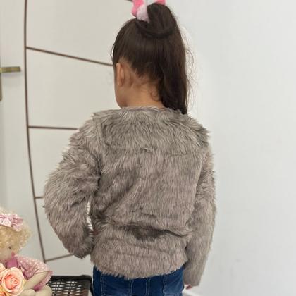 Imagem de Blusa Casaco De Pelinho Menina Infantil Com Botoes Inverno