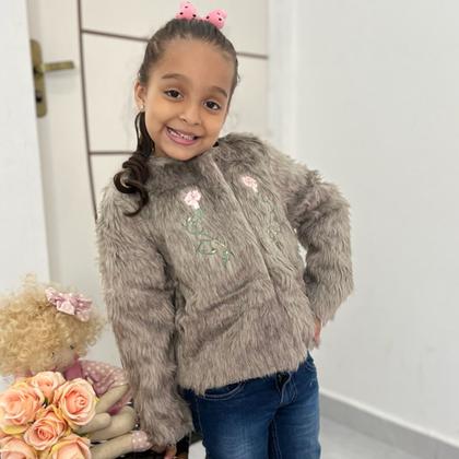 Imagem de Blusa Casaco De Pelinho Menina Infantil Com Botoes Inverno