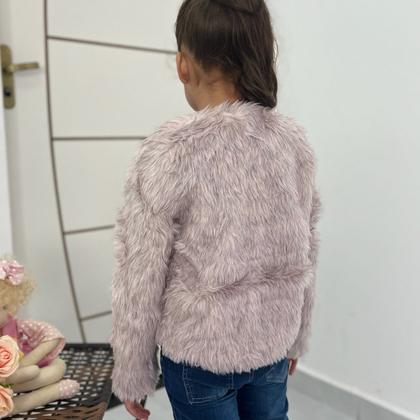 Imagem de Blusa Casaco De Pelinho Menina Infantil Com Botoes Inverno