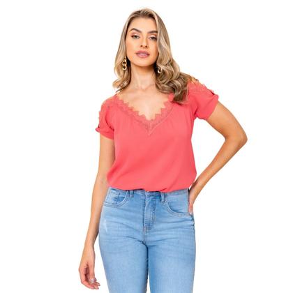 Imagem de Blusa ciganinha manga curta com renda