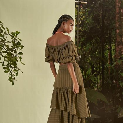 Imagem de Blusa Colcci Jacquard Feminina Verde