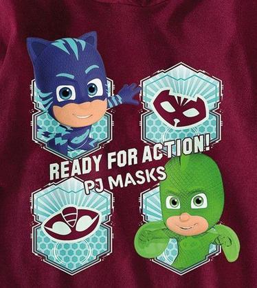 Imagem de Blusa com Capuz Infantil Menino PJ Masks Bordô - Malwee