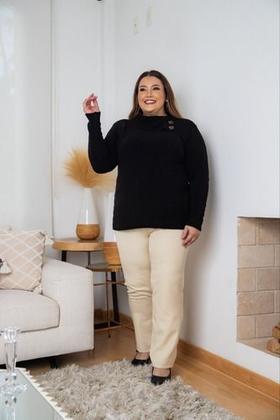 Imagem de Blusa Comprida Plus Size Trico Max Pull Vestlegging