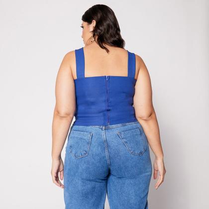 Imagem de Blusa Cropped de Alça Plus Estruturado com Bojo