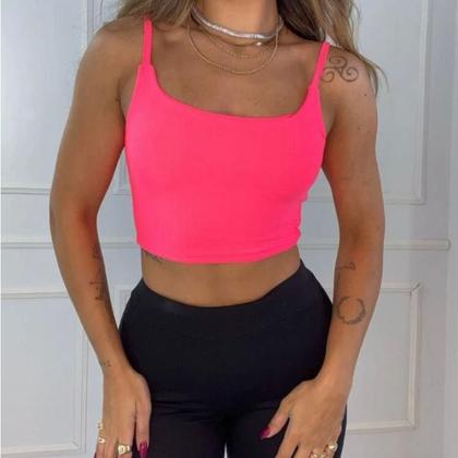 Imagem de Blusa Cropped feminino alça extra fina estilo gringa básico