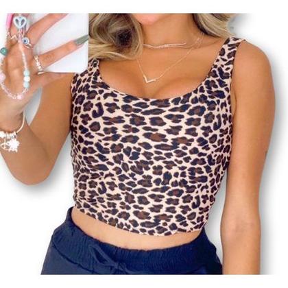 Imagem de Blusa Cropped feminino top poliéster alça fina elegante