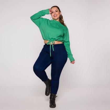 Imagem de Blusa Cropped gola e franzido com cadarço na cintura