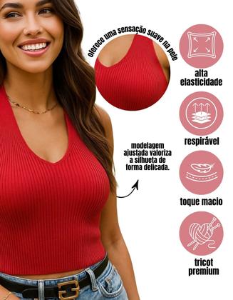 Imagem de Blusa Cropped Modal Feminino de Festa Dia a Dia ou Praia