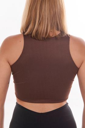 Imagem de Blusa Cropped Modelo Regata Com Decote Arredondado