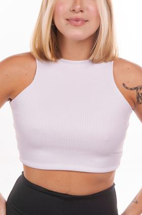 Imagem de Blusa Cropped Modelo Regata Com Decote Arredondado
