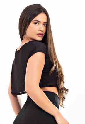 Imagem de Blusa Cropped Tela Transparente
