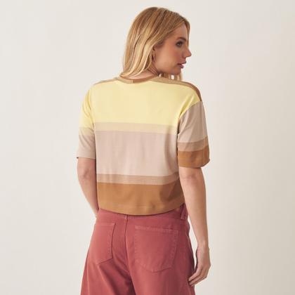 Imagem de Blusa Cropped Tricô Listras Largas