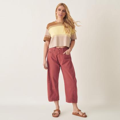 Imagem de Blusa Cropped Tricô Listras Largas