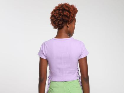 Imagem de Blusa Cropped Vista Magalu Canelada Amarração