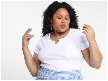 Imagem de Blusa Cropped Vista Magalu Manga Curta Ribana